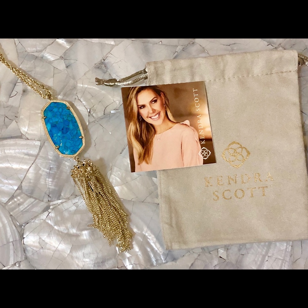 New Kendra Scott Rayne Bronze Veined Turquoise